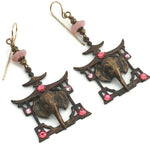 Pachyderm Pagoda Earrings in Pink